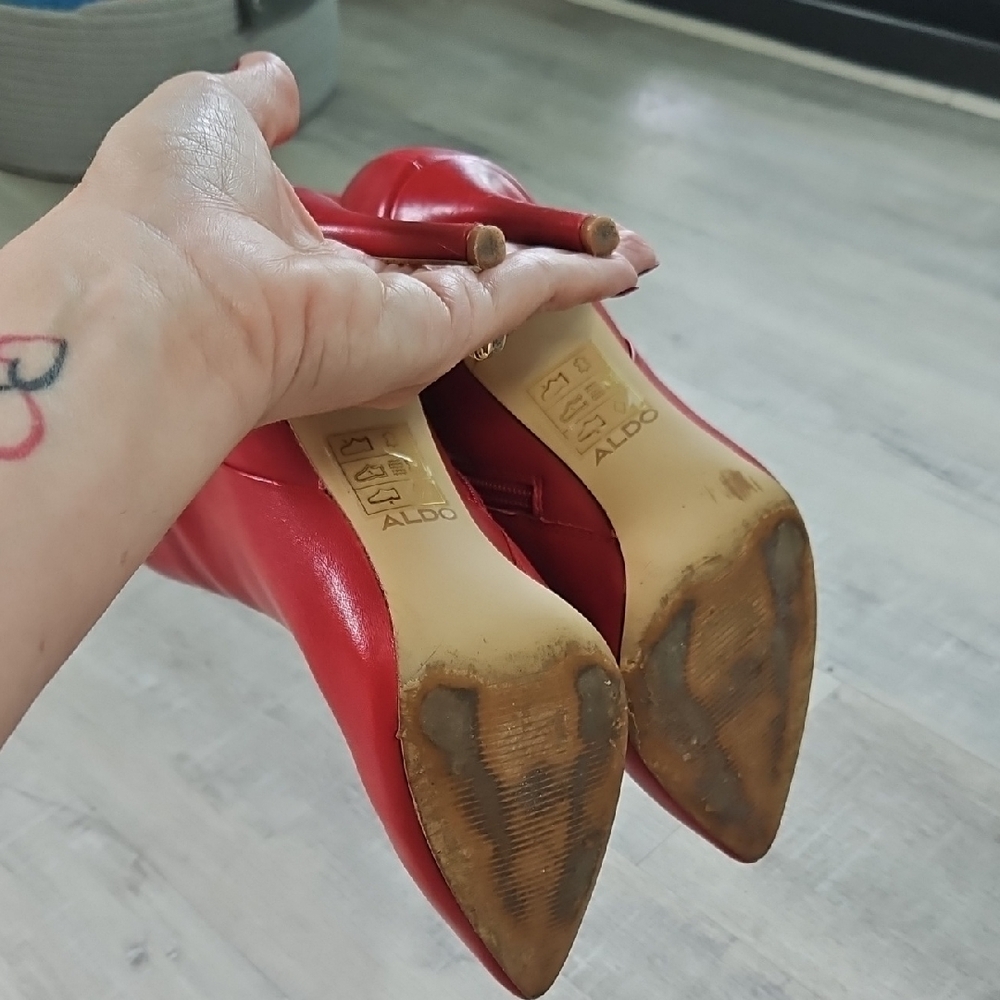 Genuine Leather Red Booties - Picture 8 of 10
